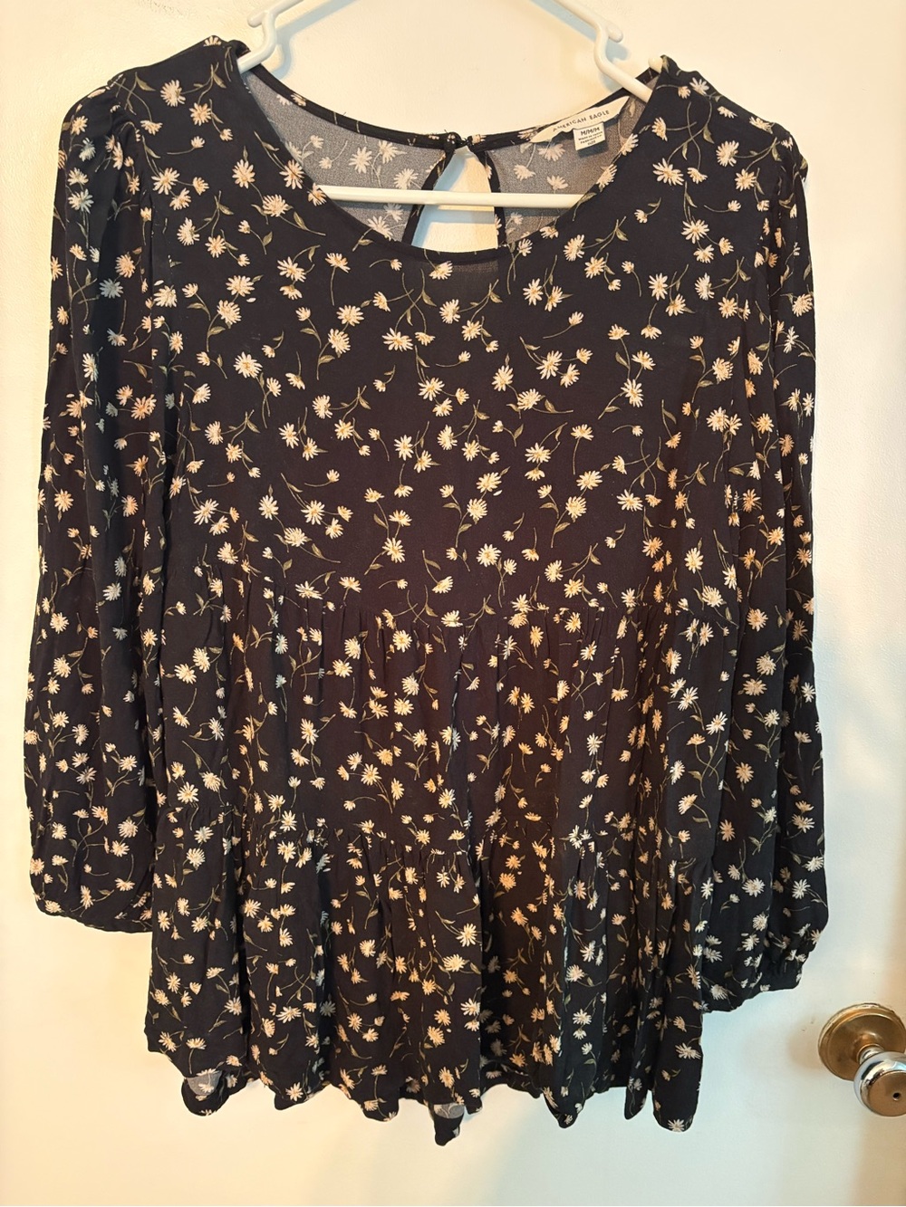 Women's Black Floral Blouse